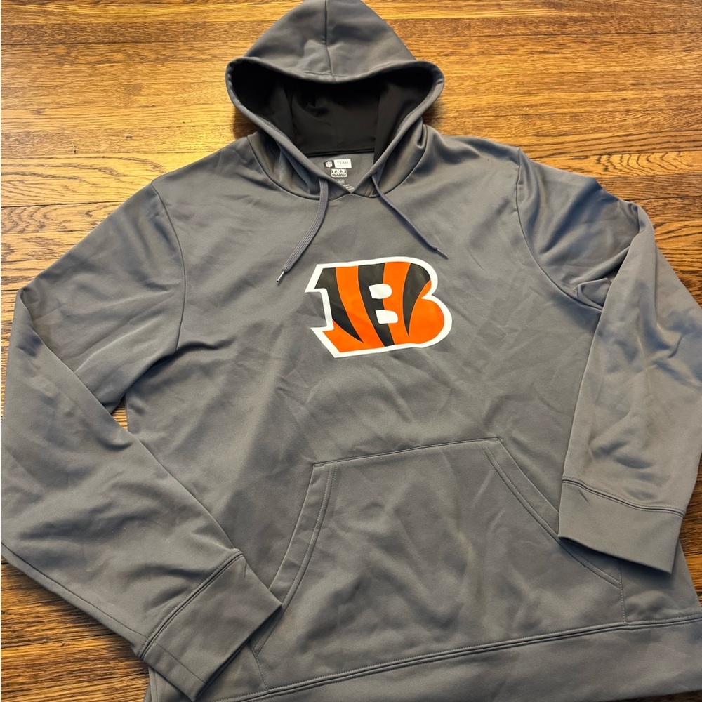 #529 CINCINNATI BENGALS NFL (TX-3 WARM) Gray  Hoodie with BENGALS LOGO on front - Picture 9 of 12